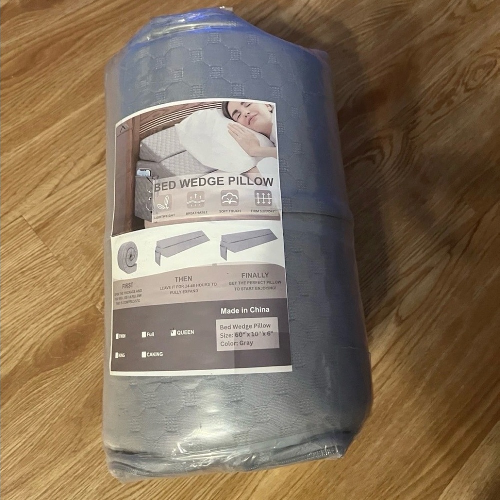 Premium Gray Bed Wedge Pillow